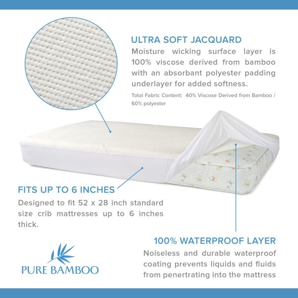 Crib Mattress Protector Pure Bamboo Waterproof-1