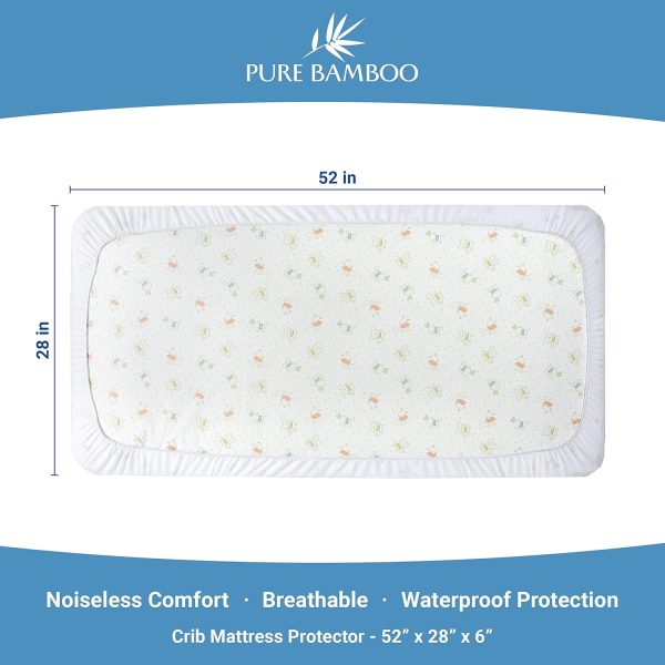 Crib Mattress Protector Pure Bamboo Waterproof-3