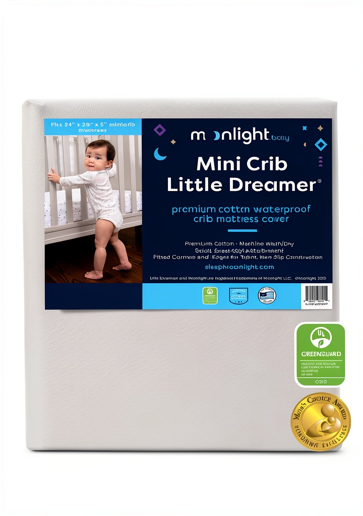 Moonlight Slumber's waterproof mini crib mattress cover