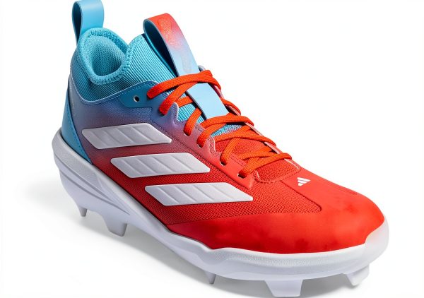 adidas Mens Baseball Softball Shoes Bright Cyan White-5
