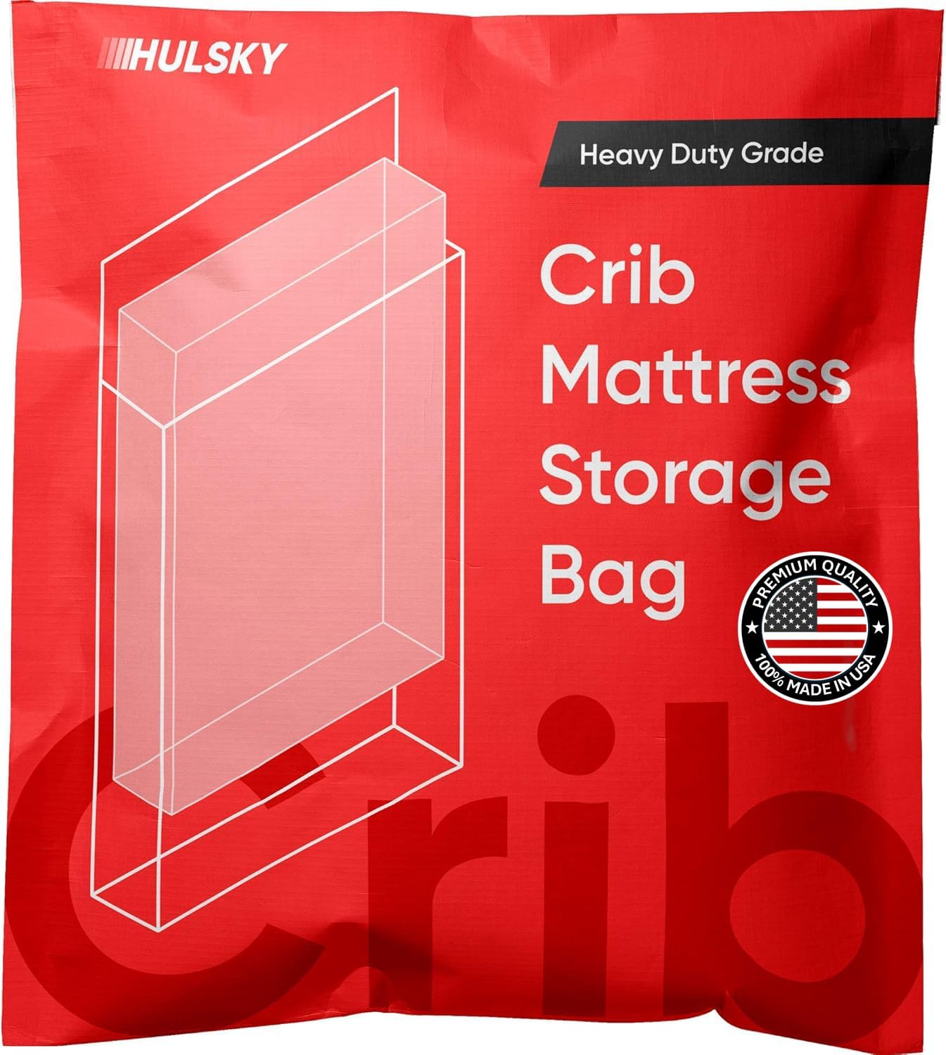 Hulsky crib mattress protector being sealed with tape