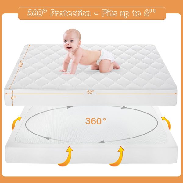 Yoofoss Baby Waterproof Crib Mattress Protector-3