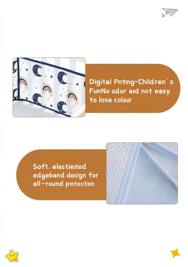 Generic Star Polyester Crib Liner for Toddler-2