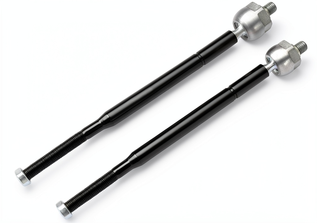 Installing Detroit Axle Tie Rods Kit for Chrysler Town & Country on a wooden workbench