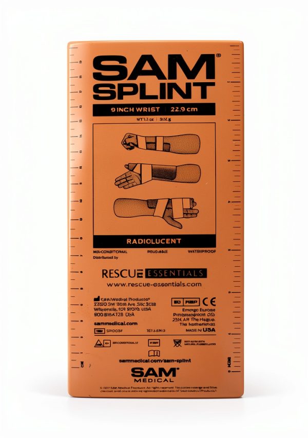 Flat Fold Splint by SAM Medical - Orange 9-Inch Portable Support-1