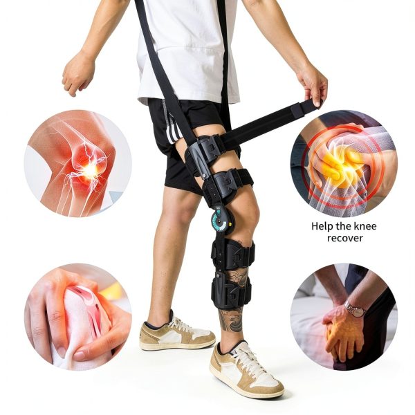Medibot Adjustable Hinged ROM Knee Brace - Pain Relief Support-4
