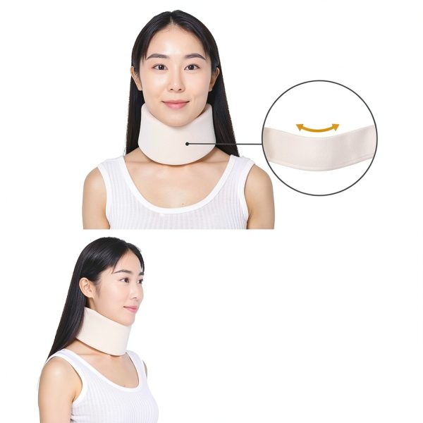 Foam Cervical Collar 44x9cm Cervical Collar Neck Support Brace Soft Foam White Adjustable for Neck Pain Relief (S)-8