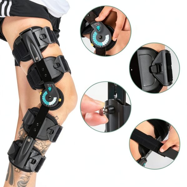 Medibot Adjustable Hinged ROM Knee Brace - Pain Relief Support-3